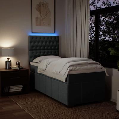 Boxspring met matras stof donkergrijs 80x200 cm