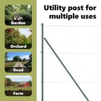 VidaXL Afrasteringspaal 13 pcs groen staal - thumbnail