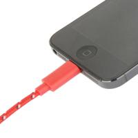 Geweven nylon stijl USB Data Transfer / laad Kabel voor iPhone 6 / 6S & 6 Plus / 6S Plus, iPhone 5 & 5S & 5C, Kabel lengte: 2 meter (rood) - thumbnail
