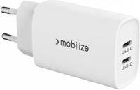 Mobilize Wall Charger 2x USB-C GaN 45W with PD/PPS White - thumbnail