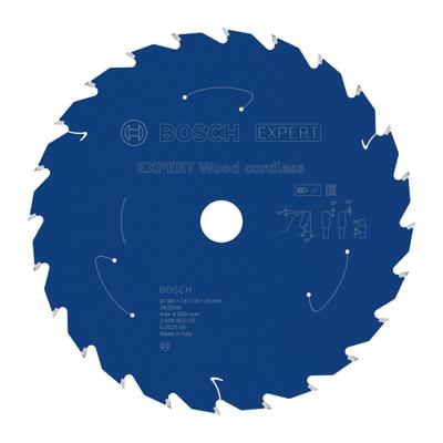 Bosch Accessoires EXPERT Wood cordless Cirkelzaagblad | 184 x 1,6/1 x 20 mm | T24 - 2608902152 Bosch Accessoires EXPERT Wood cordless Cirkelzaagblad | 184 x 1,6/1 x 20 mm | T24 - 2608902152
