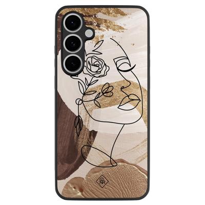 Samsung Galaxy S24 FE hoesje - Abstract gezicht bruin Samsung Galaxy S24 FE hoesje - Abstract gezicht bruin