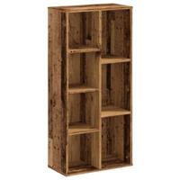 Boekenkast 50x25x105 cm bewerkt hout oud houtkleurig - thumbnail