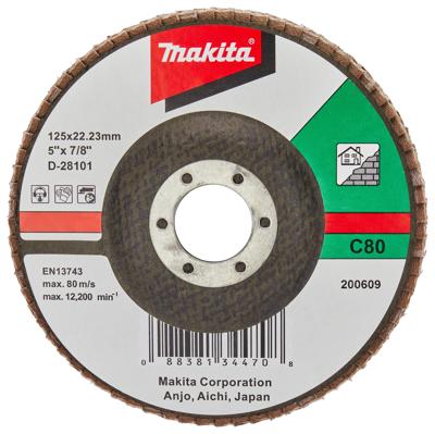 Makita Accessoires Lamellenschuurschijf 125mm C80 - D-28101 - D-28101 Makita Accessoires Lamellenschuurschijf 125mm C80 - D-28101 - D-28101