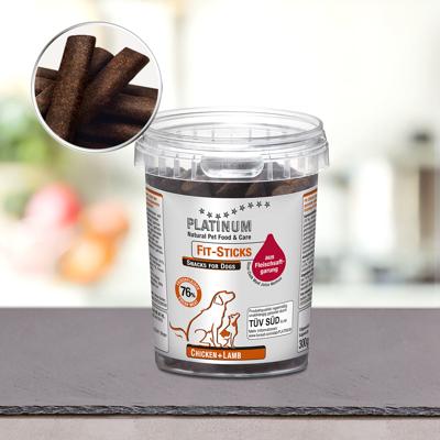 PLATINUM Fit-Sticks Chicken+Lamb - traktatie voor hond - 300g