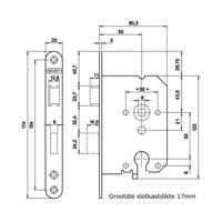 Nemef dag- en nachtslot 1269/4 - PC 55 - doornmaat 50 mm - met cillinder - L/R - thumbnail