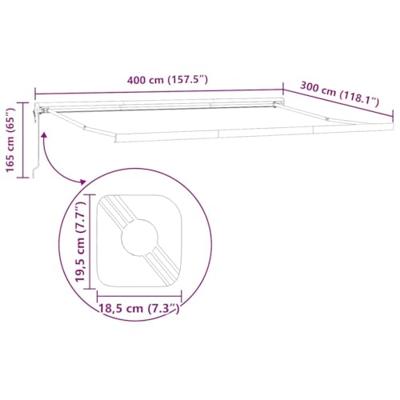 Luifel uittrekbaar 4x3 m stof en aluminium antraciet en wit