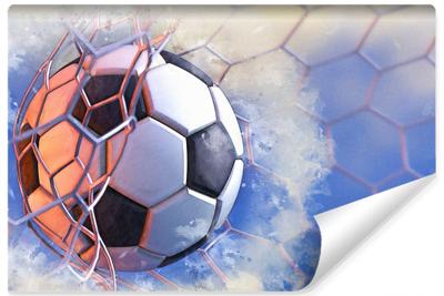 Fotobehang - Voetbal, Doelpunt, 11 maten, premium print, inclusief behanglijm