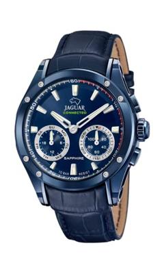 Jaguar J961/1 Horloge Acier Hibryd staal-leder blauw 45 mm Jaguar J961/1 Horloge Acier Hibryd staal-leder blauw 45 mm