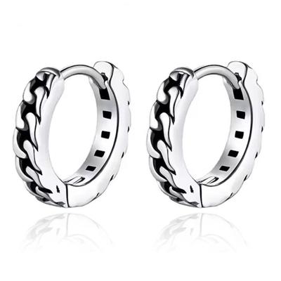 LGT JWLS RVS Oorringen zilverkleurig met curb-edge profiel LGT JWLS RVS Oorringen zilverkleurig met curb-edge profiel