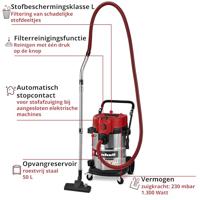 Einhell TE-VC 5090 SACL 2347450 Nat- en droogzuiger 50 l Stofklasse L gecertificeerd - thumbnail