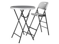 Perel bar stool Polyethyleen, Staal Wit - thumbnail