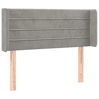 Hoofdbord met randen 83x16x78/88 cm fluweel lichtgrijs