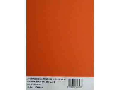 Fotokarton 25vel 70x50cm fel oranje