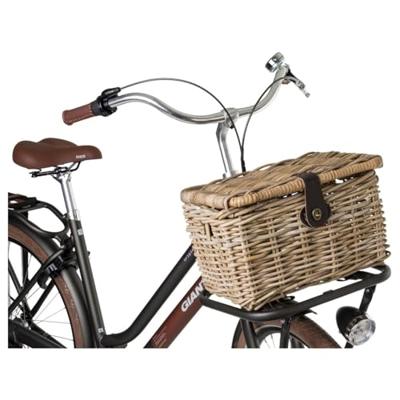 Rotan Fietsmand Met Klep Medium Naturel