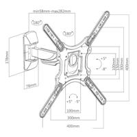 Cavus WME101 Full Motion Single TV Muurbeugel Zwart - thumbnail
