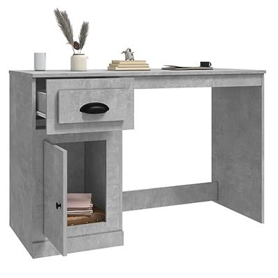 Bureau met lade 115x50x75 cm bewerkt hout betongrijs Bureau met lade 115x50x75 cm bewerkt hout betongrijs