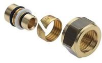 Bonfix knelkoppeling - Verloopset - �25x2,5 Alu-pers x 28 mm knel - Messing - thumbnail