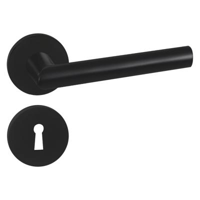 Impresso London Aluminium Binnendeurbeslag met Sleutelrozet | Zwarte Deurklink | Set van 2 Deurkrukken