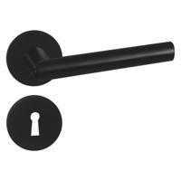 Impresso London Aluminium Binnendeurbeslag met Sleutelrozet | Zwarte Deurklink | Set van 2 Deurkrukken - thumbnail