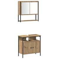 3-delige badkamermeubelset van Artisan eiken geengineerd hout - thumbnail