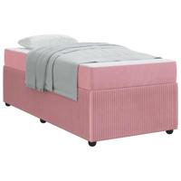 Bedframe met matras Roze 80 x 200 cm Stof - thumbnail