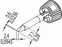 Ersa 0142CDLF24/SB Soldeerpunt Beitelvorm Grootte soldeerpunt 2.40 mm Inhoud: 1 stuk(s) - thumbnail