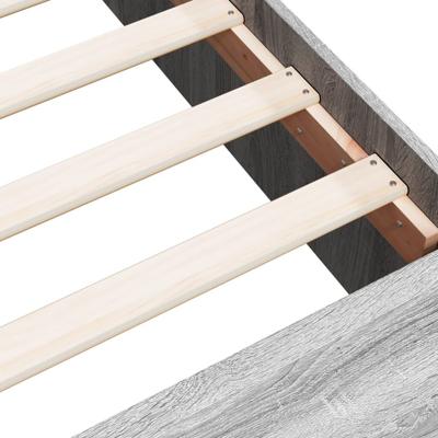 Bedframe bewerkt hout grijs sonoma eikenkleurig 135x190 cm