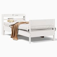 Bedframe zonder matras massief grenenhout wit 140x200 cm - thumbnail