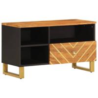 Tv-meubel 80x33,5x46 cm massief mangohout bruin en zwart - thumbnail