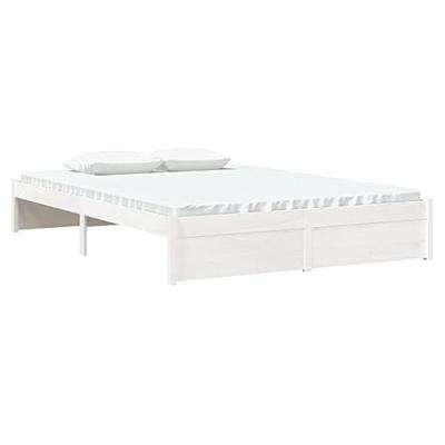 Bedframe massief hout wit 140x190 cm - thumbnail
