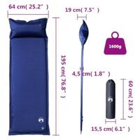 Kampeermatras met gentegreerd kussen zelfopblazend marineblauw - thumbnail