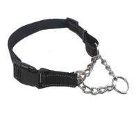 Nobleza Anti trek hondenhalsband - Nylon met ketting - Maat M - thumbnail