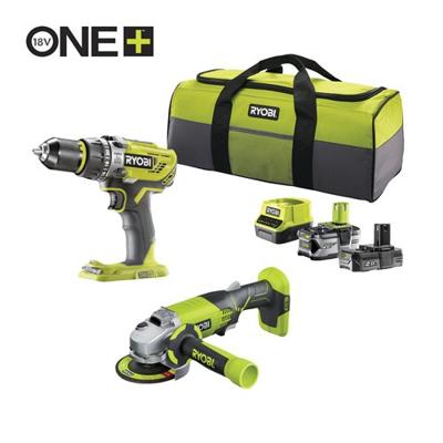 Ryobi R18PDAG-242S | ONE+ 18V Accu 2-delig Combokit | Inclusief 2 accu's en lader 5133003842 Ryobi R18PDAG-242S | ONE+ 18V Accu 2-delig Combokit | Inclusief 2 accu's en lader 5133003842