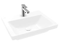 Wastafel Villeroy & Boch Subway 3.0 Met CeramicPlus 1 Kraangat Zonder Overloop 55x44x16.5 cm Wit Alpin - thumbnail