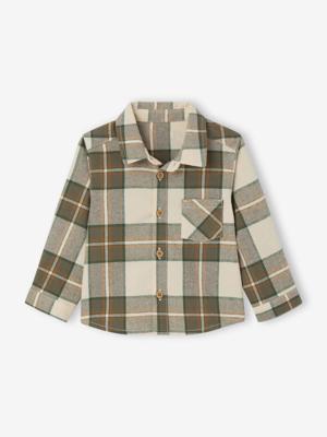 Babyhemd met lange mouwen kaki