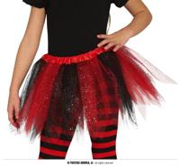 Tutu Rood/Zwart Glitter Kind - thumbnail