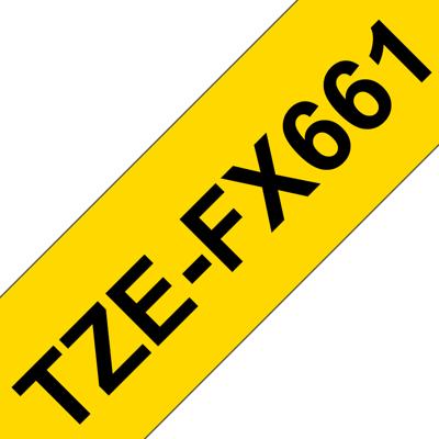 Brother TZEFX661 Tapekleur: Geel Tekstkleur: Zwart 36 mm 8 m Brother TZEFX661 Tapekleur: Geel Tekstkleur: Zwart 36 mm 8 m