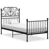 Bedframe metaal zwart 90x200 cm - thumbnail