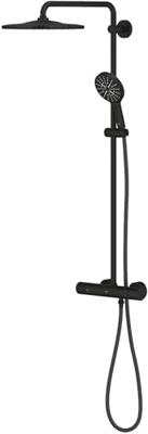 Grohe Rainshower douchesysteem thermostatisch met handdouche 3 straalsoorten phantom black 22119kf0