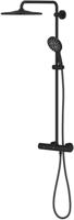 Grohe Rainshower douchesysteem thermostatisch met handdouche 3 straalsoorten phantom black 22119kf0 - thumbnail
