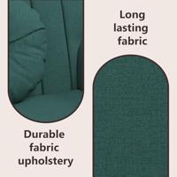 Bankje met kussens 113x64,5x75,5 cm stof donkergroen - thumbnail