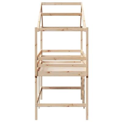 Halfhoogslaper met ladder en bedhuis grenenhout 90x200 cm