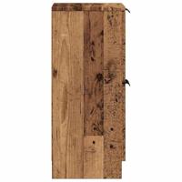 Dressoir 30x30x70 cm bewerkt hout oud houtkleurig - thumbnail