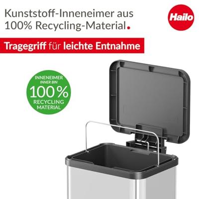 Hailo 0619-200 öko uno plus m pedaalemmer 17l rvs