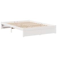 Bed met boekenkast zonder matras grenenhout wit 140x190 cm - thumbnail