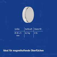 Magneet maul neodymium rond 20x5mm 6.2kg - thumbnail