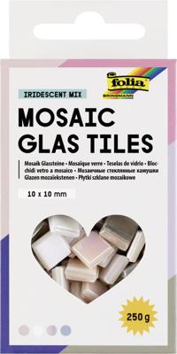 Mozaieksteentjes folia 10x10mm glas iriserend | 4 stuks