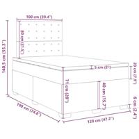 Boxspring met matras fluweel donkergrijs 120x190 cm - thumbnail