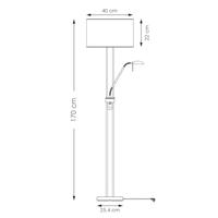 Moderne vloerlamp Up - 2-lichts staande lamp met Linnen kap - Zwart - 40/40/170cm - met E27 + G9 lichtbron 7W 1076LM - Warm wit licht - Dimbaar - Met draaischakelaar - Geschikt voor woonkamers en slaapkamers - thumbnail